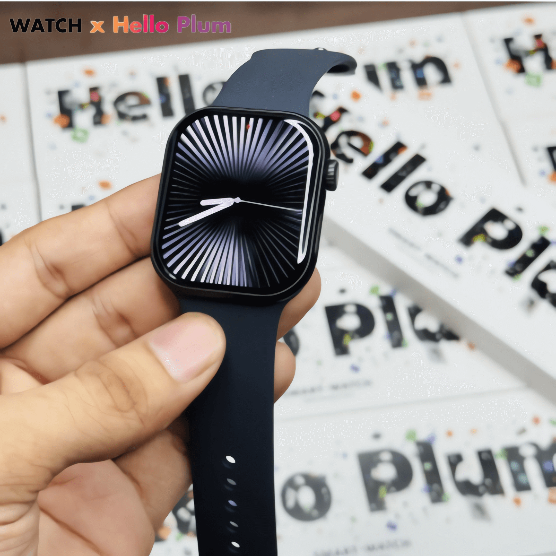 Smartwatch Hello Plum 2gb Serie 10 Amoled 46mm Bluetooth Recibe llamadas Notificaciones Almacenamiento Música e Imágenes