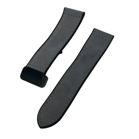 Correa de cuero Crazy Horse para smartwatch – 22 mm – Cierre magnético Gris