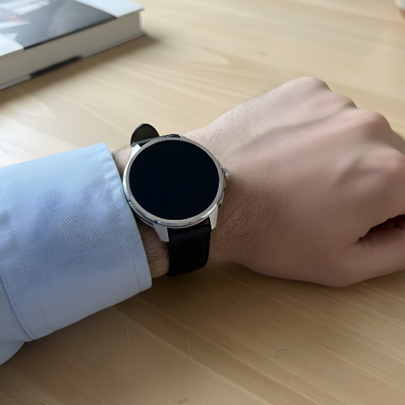 Correa de cuero Crazy Horse para smartwatch – 22 mm – Cierre magnético Negro