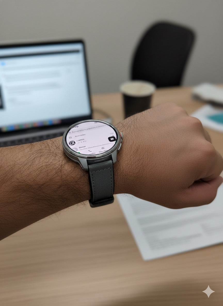 Correa de cuero Crazy Horse para smartwatch – 22 mm – Cierre magnético Gris