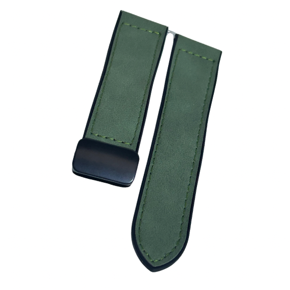 Correa de cuero Crazy Horse para smartwatch – 22 mm – Cierre magnético Verde