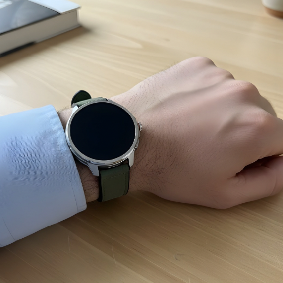 Correa de cuero Crazy Horse para smartwatch – 22 mm – Cierre magnético Verde