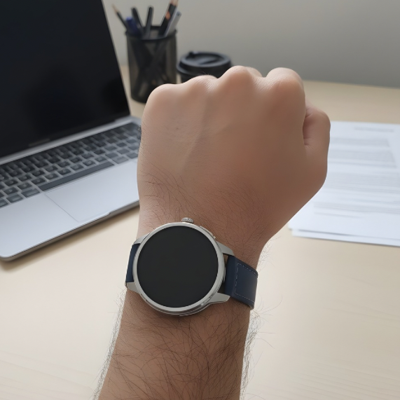 Correa de cuero Crazy Horse para smartwatch – 22 mm – Cierre magnético Azul