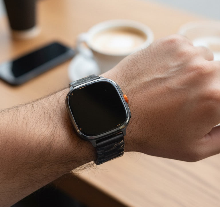 M99 Smartwatch Android Pantalla AMOLED H20  Cámara Giratoria, GPS, WiFi Chip/ Bluetooth 128 Gb 8Ram Correa de Acero