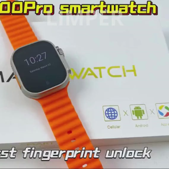 Dw100 Pro Smartwatch Android Sim Desbloqueo Huella  Cámara 8MP  Amoled GPS WIFI Play Store